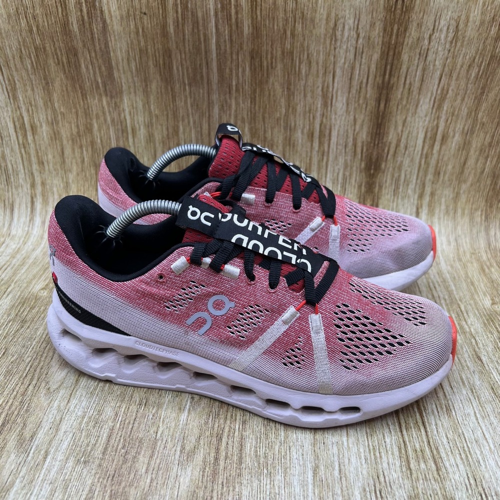 On Running Cloudsurfer Shoes Women's Size 8 Red White CloudTec Phase 3WD10441225